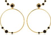 Lava Onyx Circle Earrings 