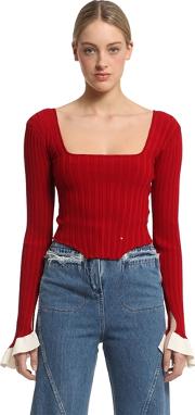 Ribbed Knit Cropped Top 