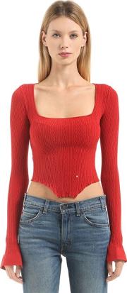 Stretch Cable Knit Sweater 