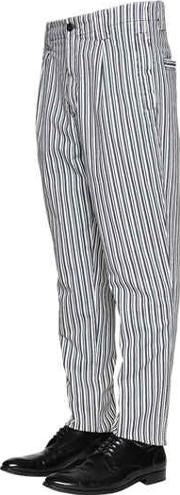 Pinstriped Cotton Chino Pants 