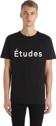 Etudes Printed Cotton Jersey T Shirt 