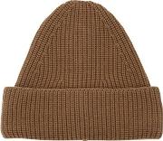 Wool Rib Knit Beanie Hat 