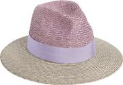 Bicolor Woven Panama Straw Hat 