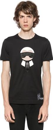 Karl Studded & Patches Jersey T Shirt 