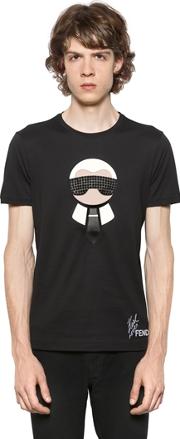 Karl Studded & Patches Jersey T Shirt 