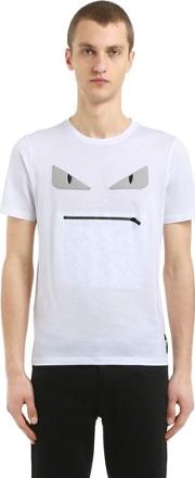 Monster Zip Mouth Cotton Jersey T Shirt 