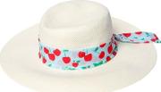Panama Hat With Cherry Hatband 