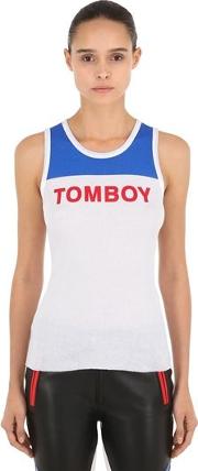 Printed Tomboy Ribbed Tank Top 