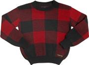 Plaid Wool, Cashmere & Angora Sweater 