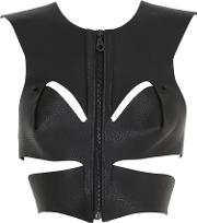 Cropped Cutout Leather Harness 