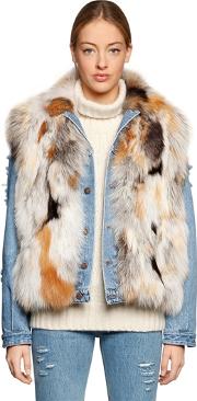 Le Bon Fox Fur Vest & Denim Jacket 
