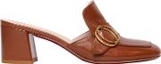 60mm Buckled Leather Mules 
