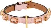 Jeweled Leather Dog Collar 