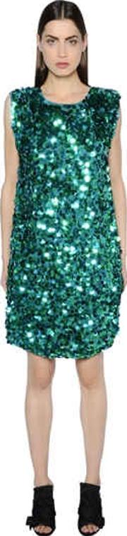 Sequined Crepe Dress 