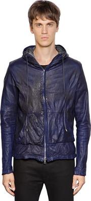 Hooded Nappa Leather Jacket 