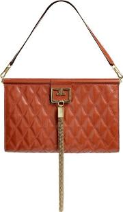 Large Gem Quilted Leather Clutch 