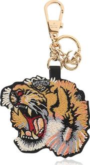 Embroidered Tiger Gg Supreme Key Holder 