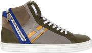 Leather & Papirok High Top Sneakers 