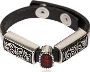 Keyla Metallic Detail Leather Bracelet 