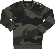 Camouflage Print Cotton Sweatshirt 