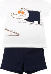 Crocodile Cotton Jersey T Shirt & Shorts 