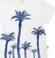 Palm Trees Print Cotton Jersey T Shirt 