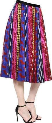 Abstract Striped Jacquard Midi Skirt 