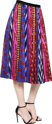 Abstract Striped Jacquard Midi Skirt 