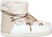 20mm Lapin Fur & Leather Snow Boots 