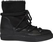 40mm Suede & Leather Sneaker Wedged Boot 
