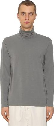 Cotton Long Sleeve Turtleneck T Shirt 