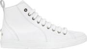 Smooth Leather High Top Sneakers 