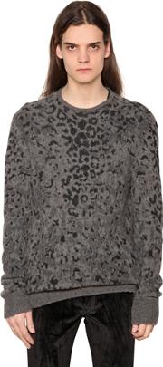 Leopard Cashmere Blend Sweater 