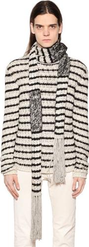 Stripe Knit Scarf 