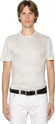 Striped Linen Jersey T Shirt 