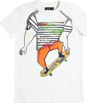 Skater Printed Cotton Jersey T Shirt 
