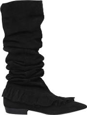 10mm Ruffle Suede Boots 