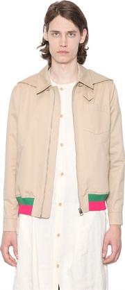 Hooded Cotton Bomber Jacket 