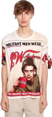 Militant Cotton Jersey T Shirt W Knot 