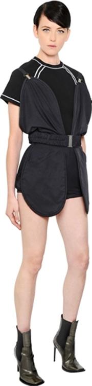 Rounded Techno Drill Romper 