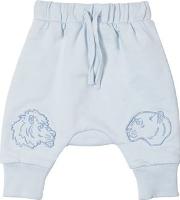 Animals Embroidered Cotton Sweatpants 