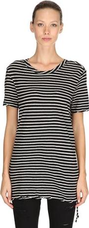 Sinister Striped Cotton Jersey T Shirt 
