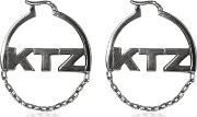 Logo & Chain Hoop Earrings