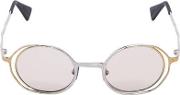 Silver & Gold Metal Round Sunglasses 