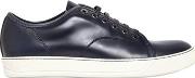 Cordovan Effect Leather Sneakers 