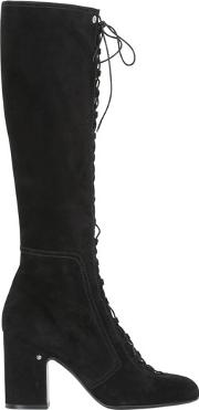 70mm Mina Lace Up Suede Boots 