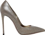 110mm Glittered Leather Pumps 