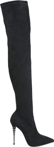 110mm Stretch Suede Over The Knee Boots 