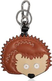 Hedgehog Charm Leather Key Chain 