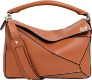 Medium Puzzle Leather Top Handle Bag 